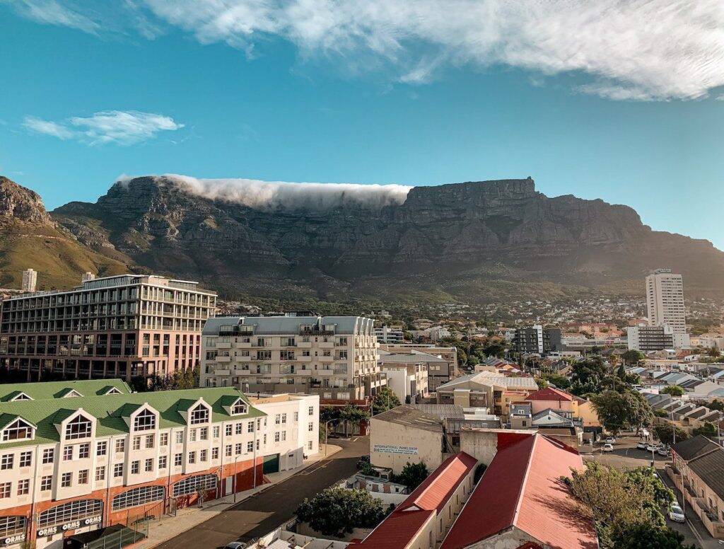 overhead view of a city in south africa