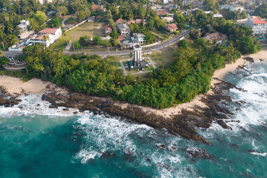 Drone view of Tangalle beach Sri Lanka