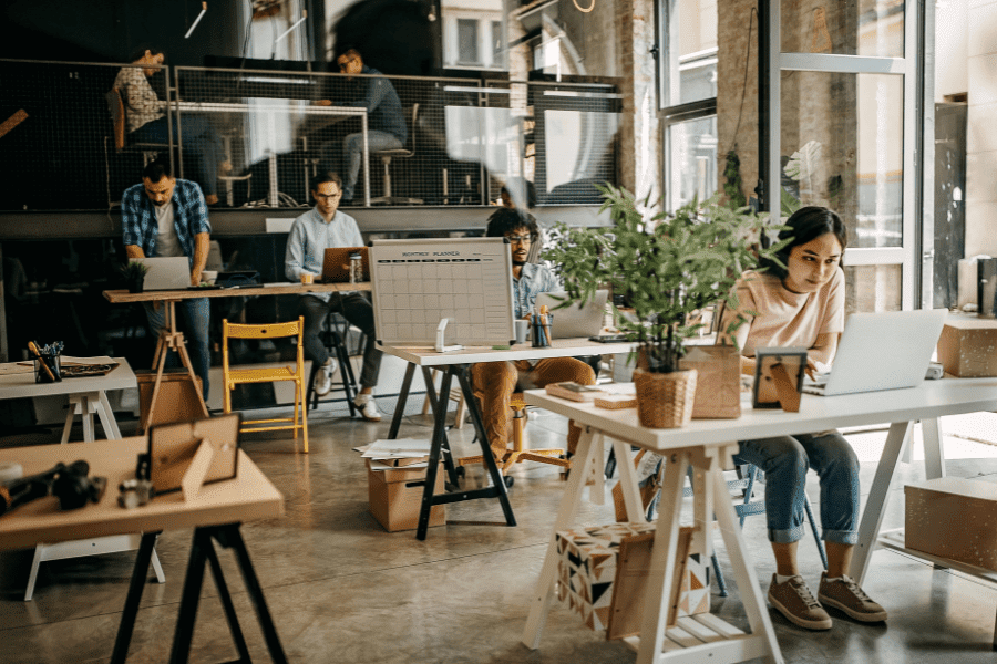 client talent working together in an office space